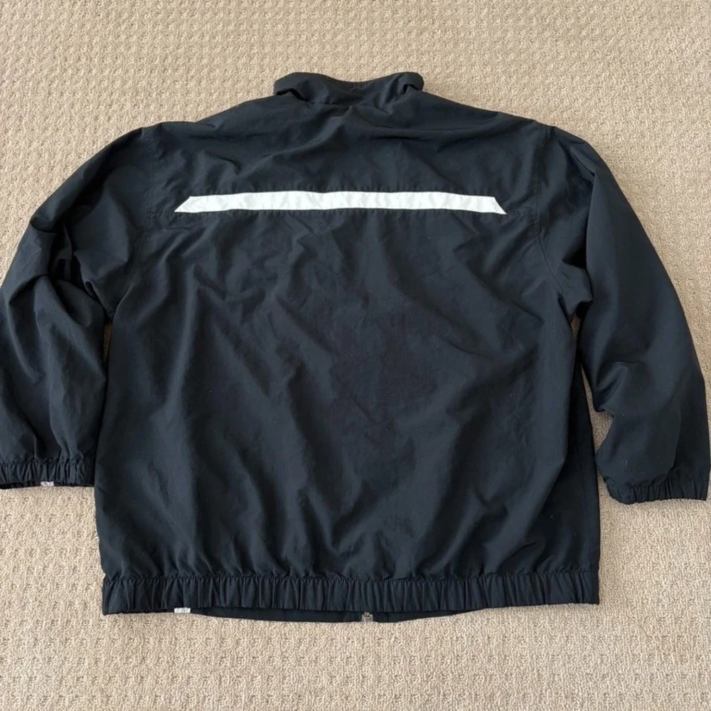 Vintage Nike Windbreaker Swoosh Jacket Men XL Black‎ White Full Zip Mesh Lined